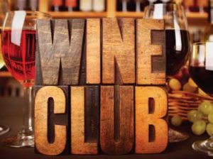 wine club logo carved in wood block image